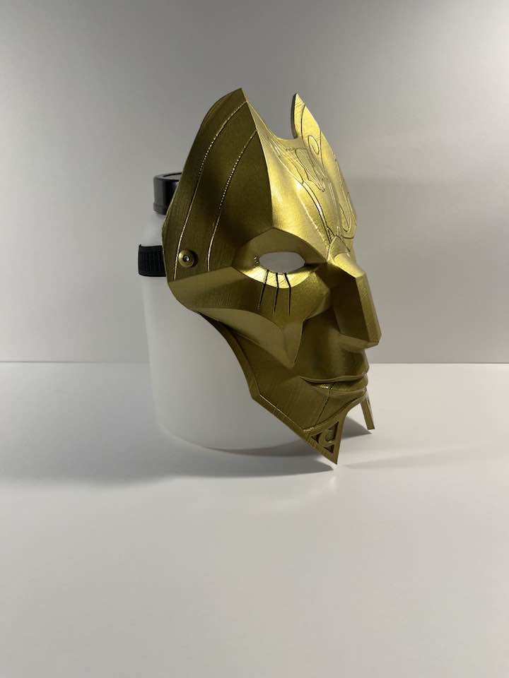 Jhin Mask from League of Legends Pure Gold color