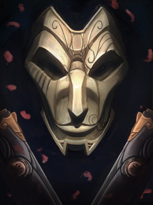Jhin Mask from League of Legends Pure Gold color