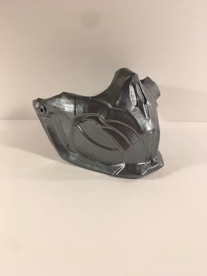 Scorpion MK11 mask Mortal Combat video game Dark Steel Silver