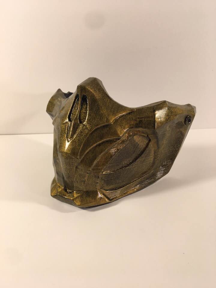 Scorpion MK11 mask Mortal Combat video game Antique Gold