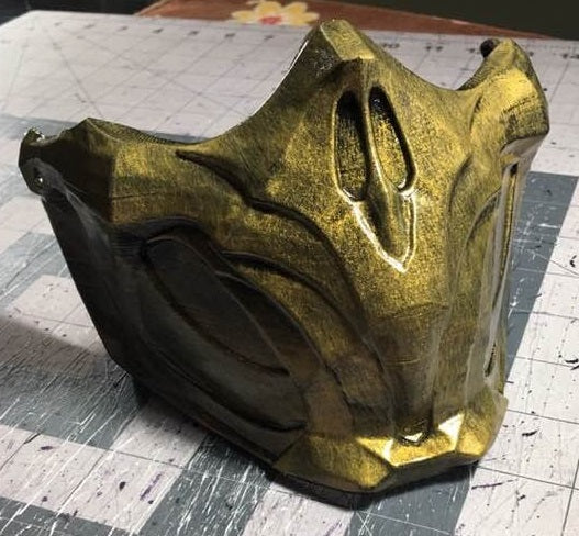 Scorpion MK11 mask Mortal Combat video game Antique Gold