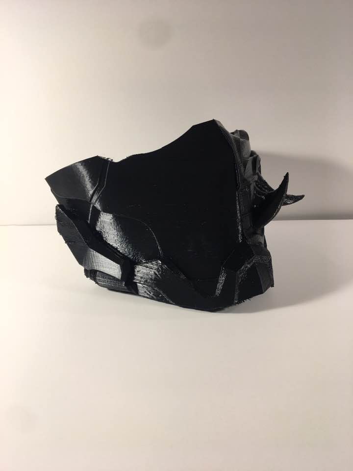 DIY Raw Deathstroke Oni Japanese Demon Samurai half mask