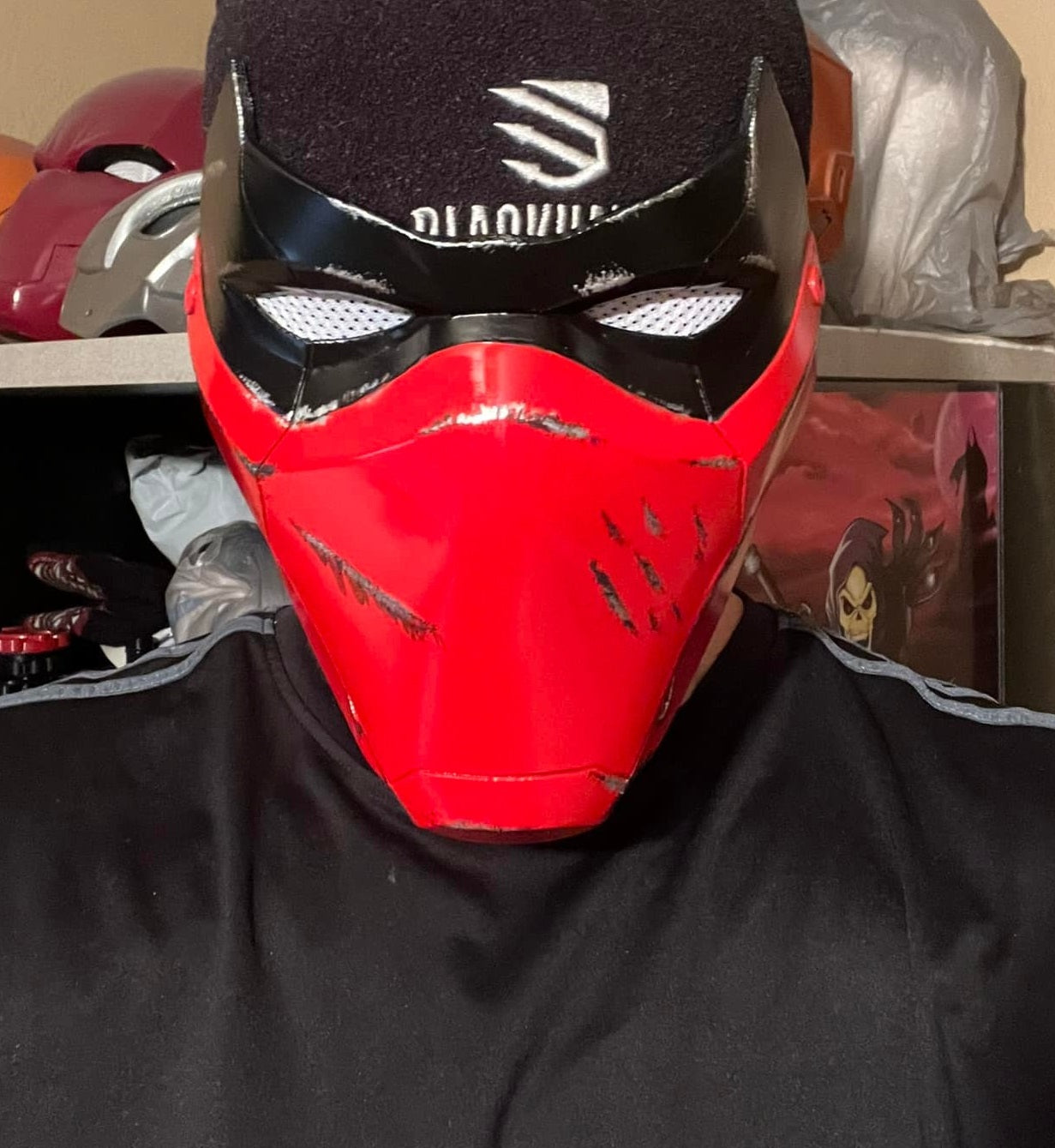 Red Hood Outlaw mask Fire Red and Matte Black