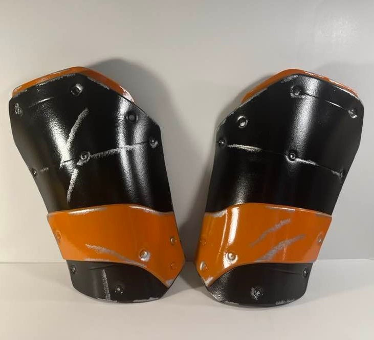 Deathstroke Arkham Origins Thigh Armor. Matte Black and True Orange.