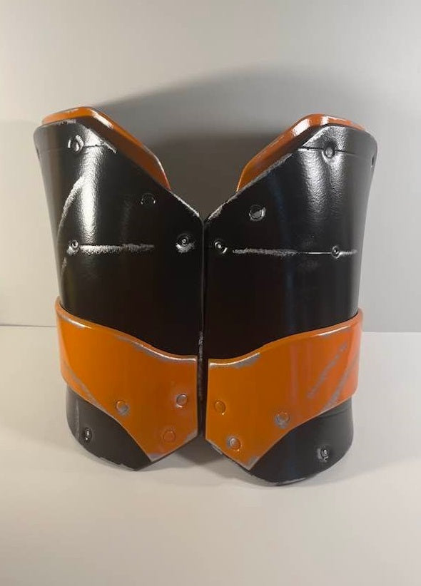 Deathstroke Arkham Origins Thigh Armor. Matte Black and True Orange.