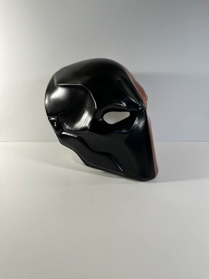 Deathstroke Arkham Origins mask and backplate both eyes open Copper/ Matte Black