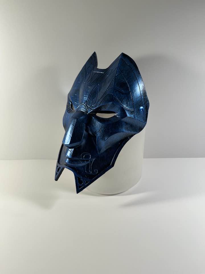 Jhin Mask from League of Legends Metallic Blue