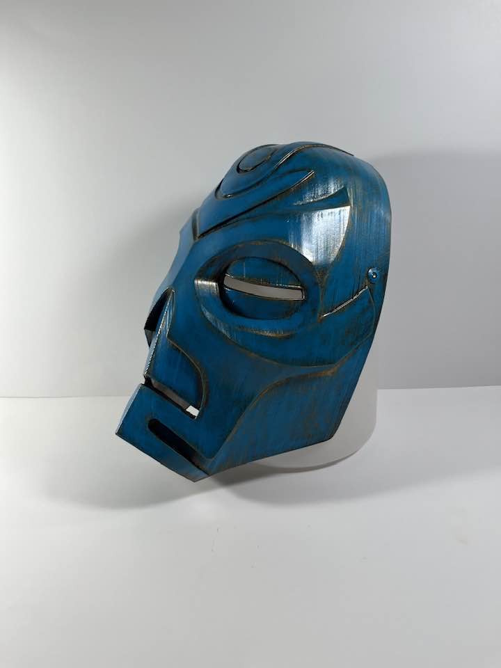 Skyrim Dragon Priest mask from Elder Scrolls Rahgot Turquoise (Blue-Green), Gold version