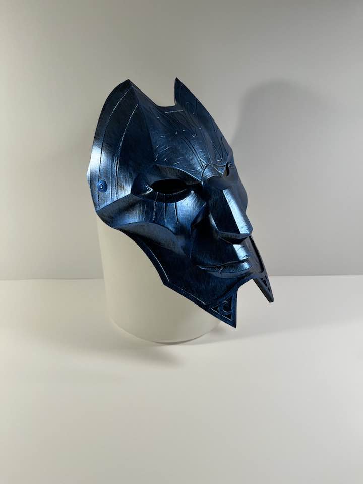 Jhin Mask from League of Legends Metallic Blue
