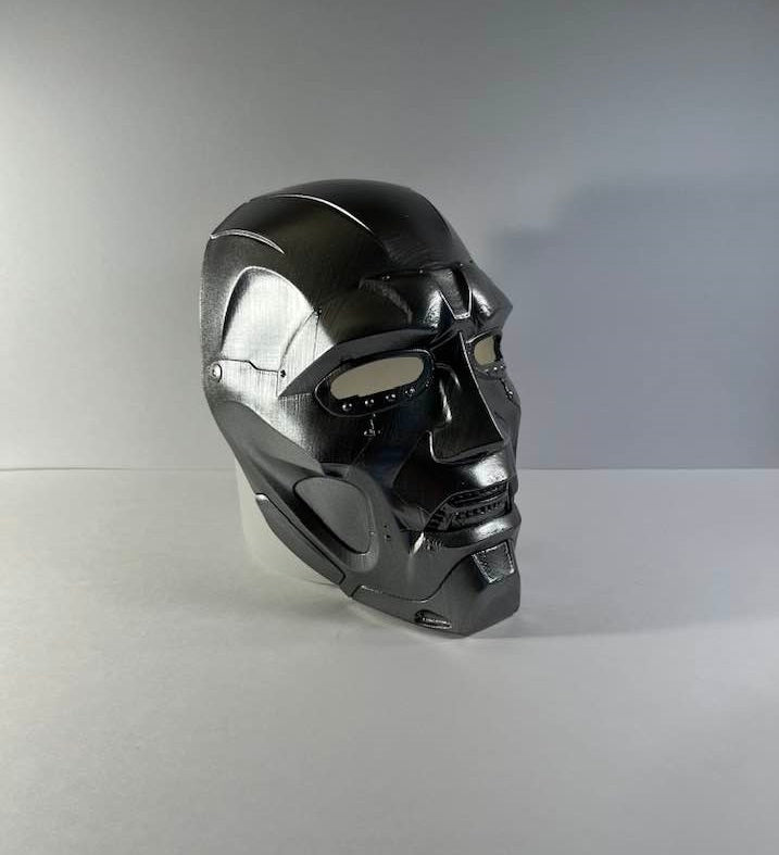 Dr. Doom Mask Variant Metallic Sterling Silver Steel