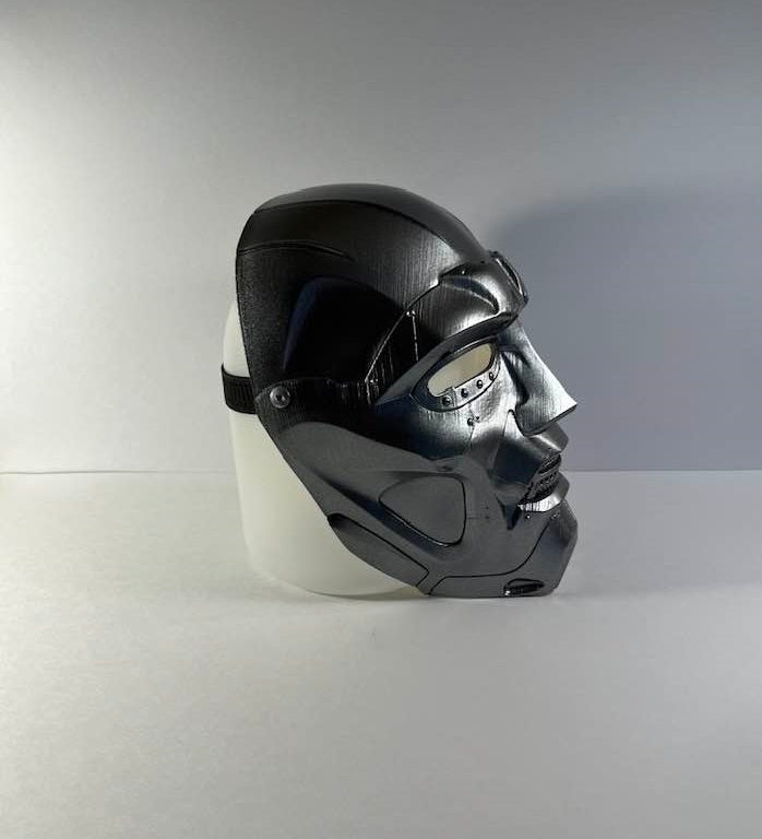 Dr. Doom Mask Variant Metallic Sterling Silver Steel