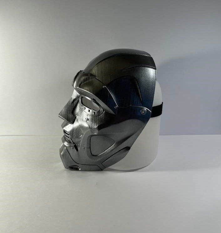 Dr. Doom Mask Variant Metallic Sterling Silver Steel