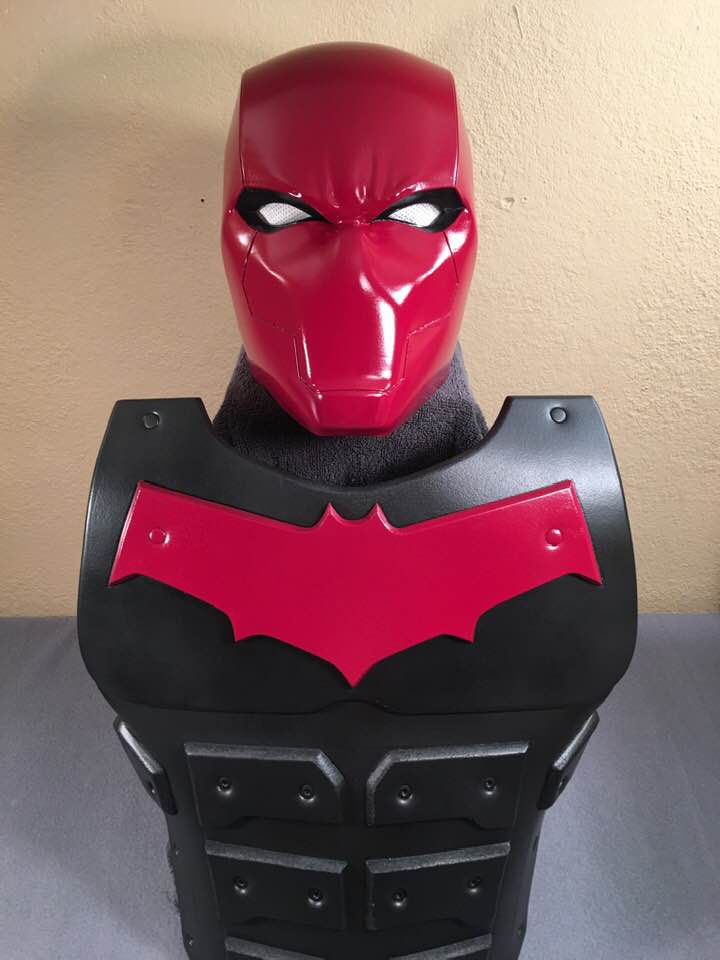 Red Hood Female chest armor Matte Black Burgundy