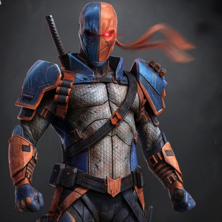 Deathstroke Titans TV show version mask and backplate. Metallic Orange Navy Blue