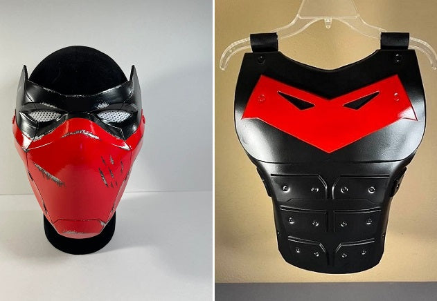 Red Hood Outlaw mask Fire Red and Matte Black