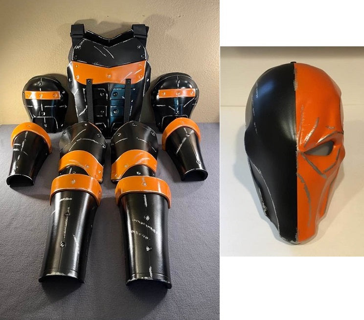 Deathstroke Arkham Origins full chest armor Matte Black and True Orange Front & back