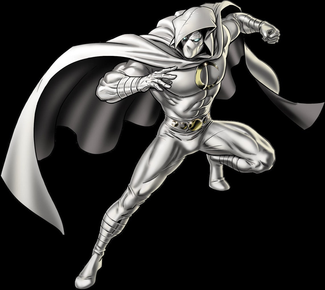 Moon Knight 2-piece set: chest armor & shoulders Matte White Gold Moon