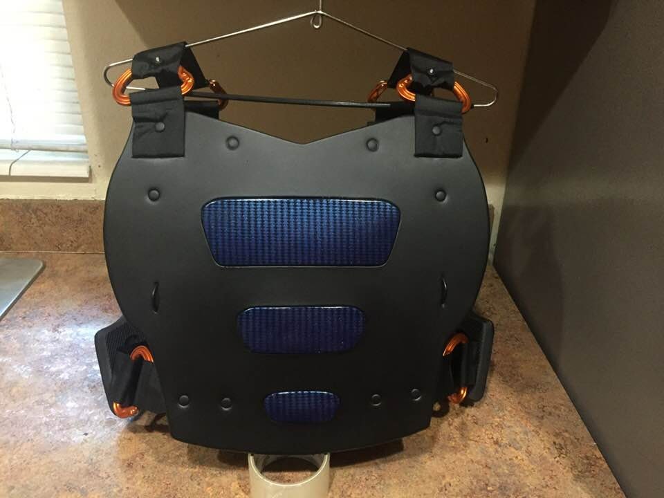 Deathstroke CW Arrow version chest armor and helmet Flat Black True Orange Blue Carbon Fiber
