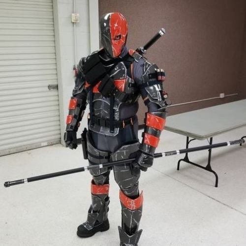 Deathstroke Arkham origins 2-piece set: mask and staff Navy Blue True Orange