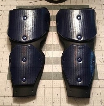Deathstroke forearm armor CW Arrow version Flat Black Blue Carbon Fiber
