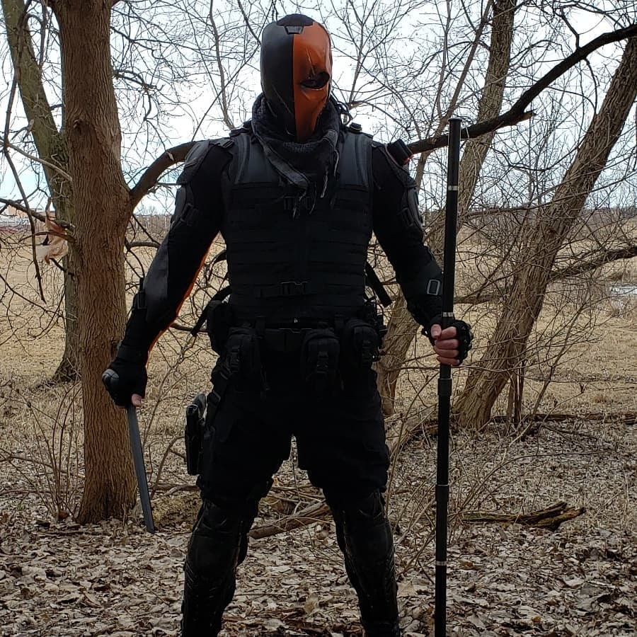 Deathstroke or Ravager Bo staff Matte Black and True Orange