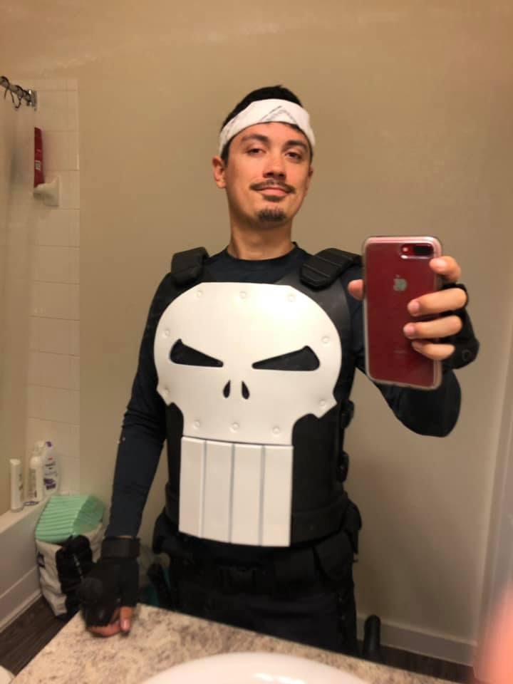 Punisher chest armor Matte White skull Jim Lee version full vest front and back