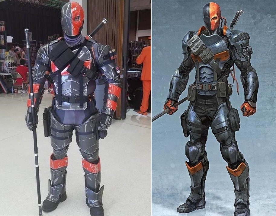 Deathstroke Arkham Origins full armor and mask. Gunmetal and Fire ..., image size:914x716