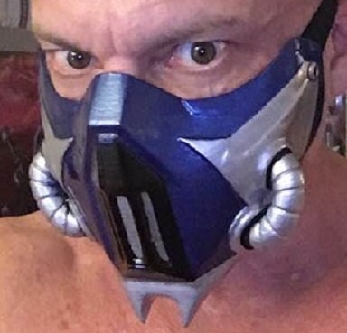 Sub-Zero mask Injustice 2 version adjustable S/M/L size straps painted Mortal Combat video game Sub-Zero DC Costume Cosplay comics Halloween