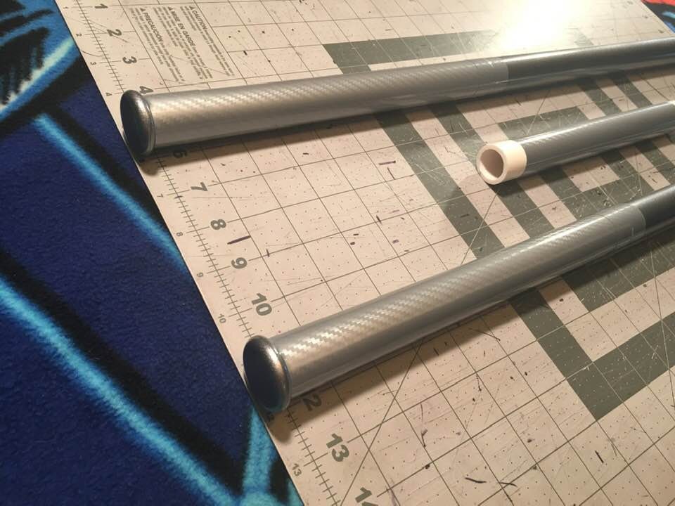 Black Canary Bo staff 5' long silver carbon fiber wrap