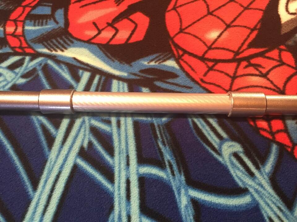 Black Canary Bo staff 5' long silver carbon fiber wrap