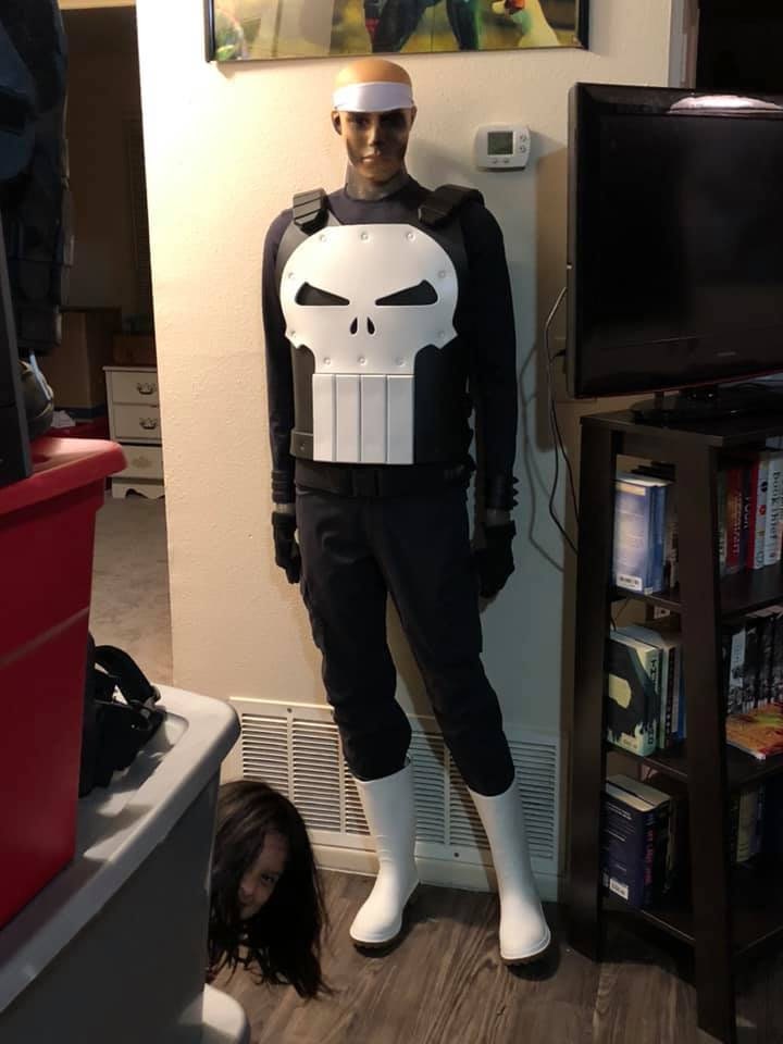 Punisher chest armor Matte White skull Jim Lee version full vest front and back