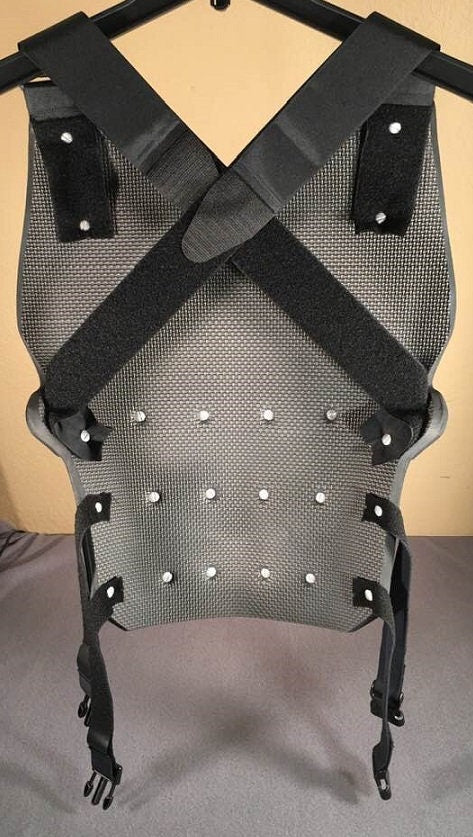 Batman chest armor Metallic Gunmetal Matte Black Classic Bat symbol