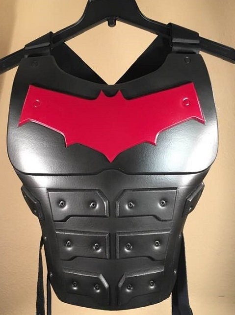 Red Hood helmet and matching chest armor Matte Black Burgundy
