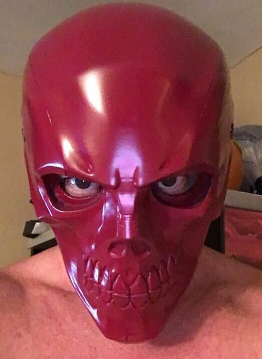 Red Skull Mask FRONT ONLY with adjustable strap