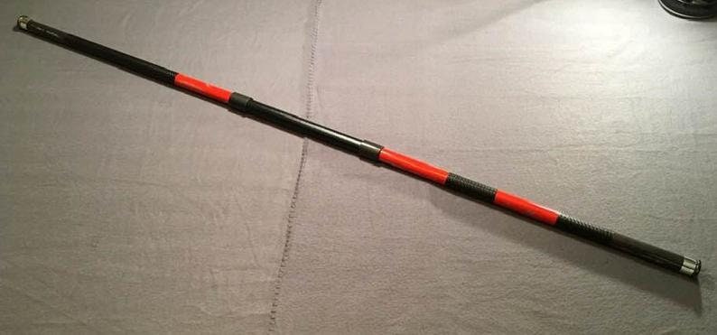 Deathstroke Arkham origins 2-piece set: mask and staff Gunmetal Fire Orange
