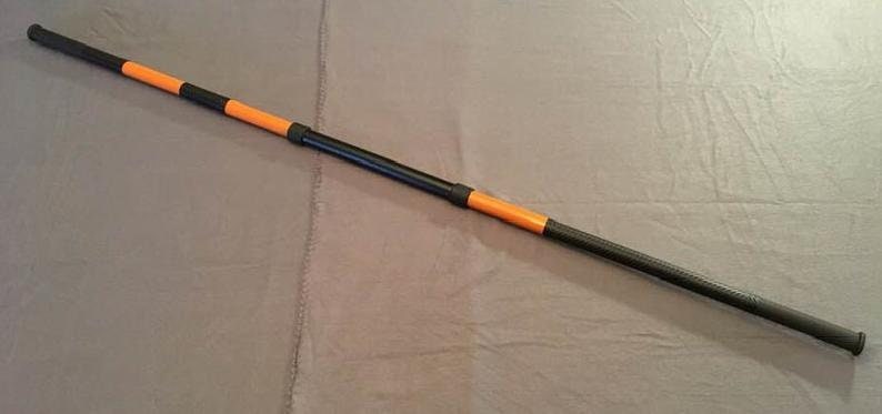 Deathstroke Arkham origins 2-piece set: mask and staff Flat Black True Orange