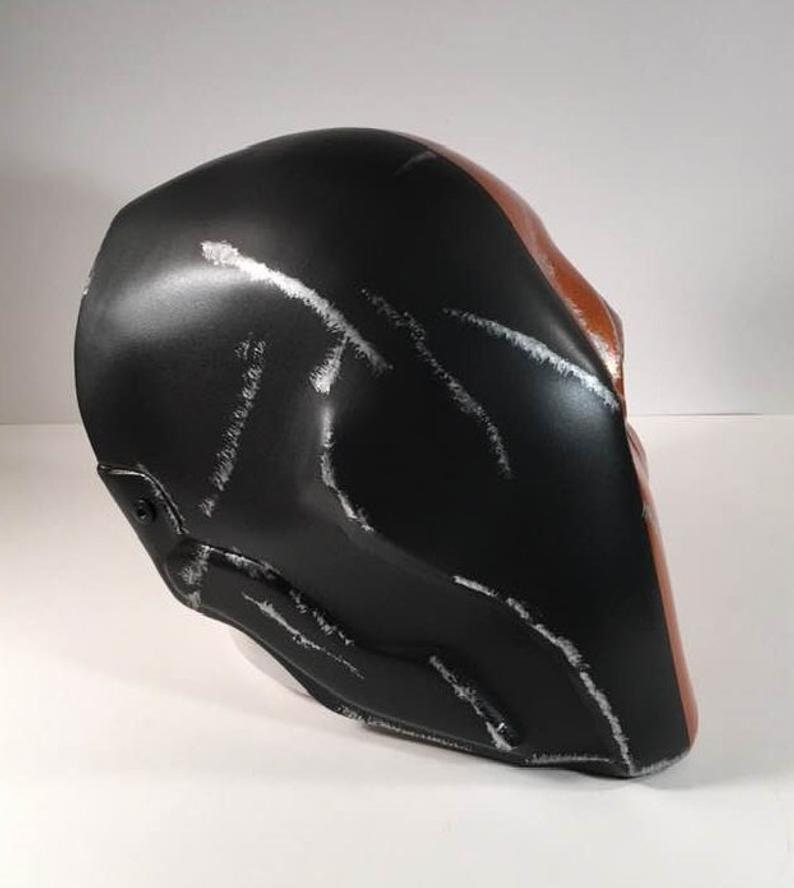 Deathstroke Arkham Origins mask & backplate Flat Black Metallic Orange