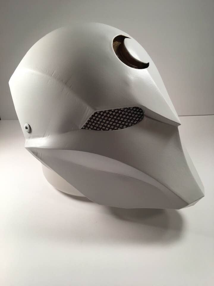 Moon Knight 2-piece set: mask and matching Bo staff Matte White Gold Moon
