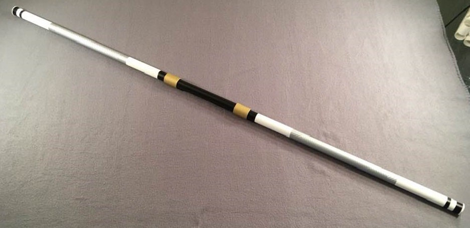 Moon Knight 2-piece set: mask and matching Bo staff Matte White Gold Moon
