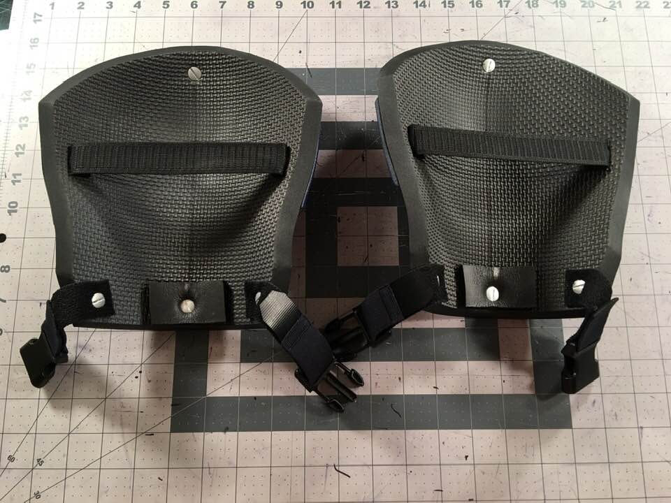 Nightwing shoulders with adjustable straps Matte Black Metallic Blue