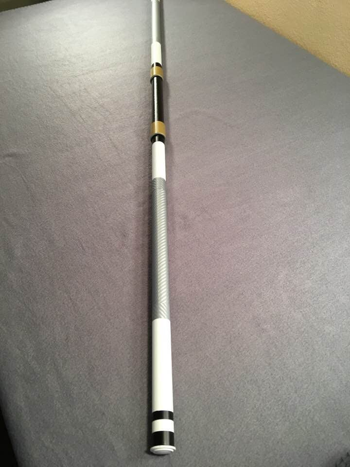 Moon Knight 2-piece set: mask and matching Bo staff Matte White Gold Moon