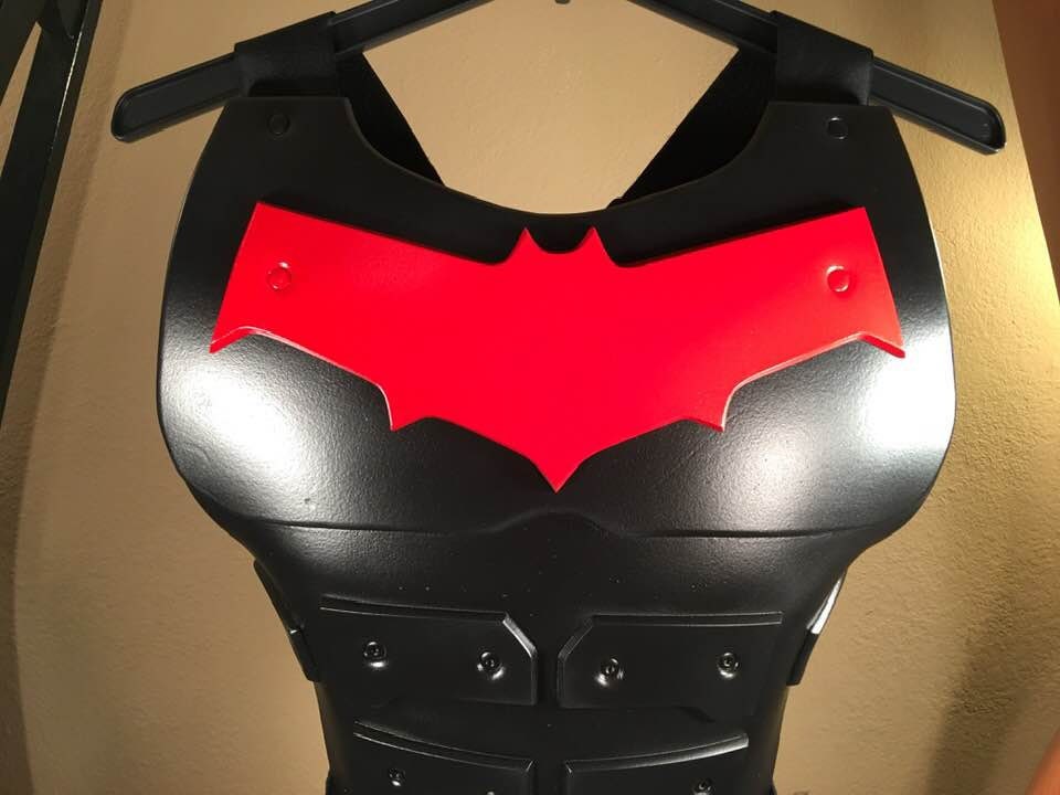 Red Hood chest armor Matte Black Fire Red