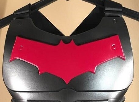 Red Hood chest armor Matte Black with Burgundy Symbol