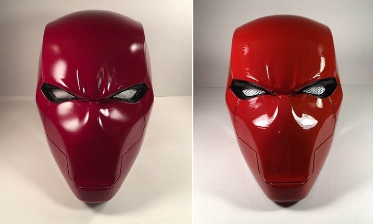 Red Hood helmet and matching chest armor Matte Black Burgundy