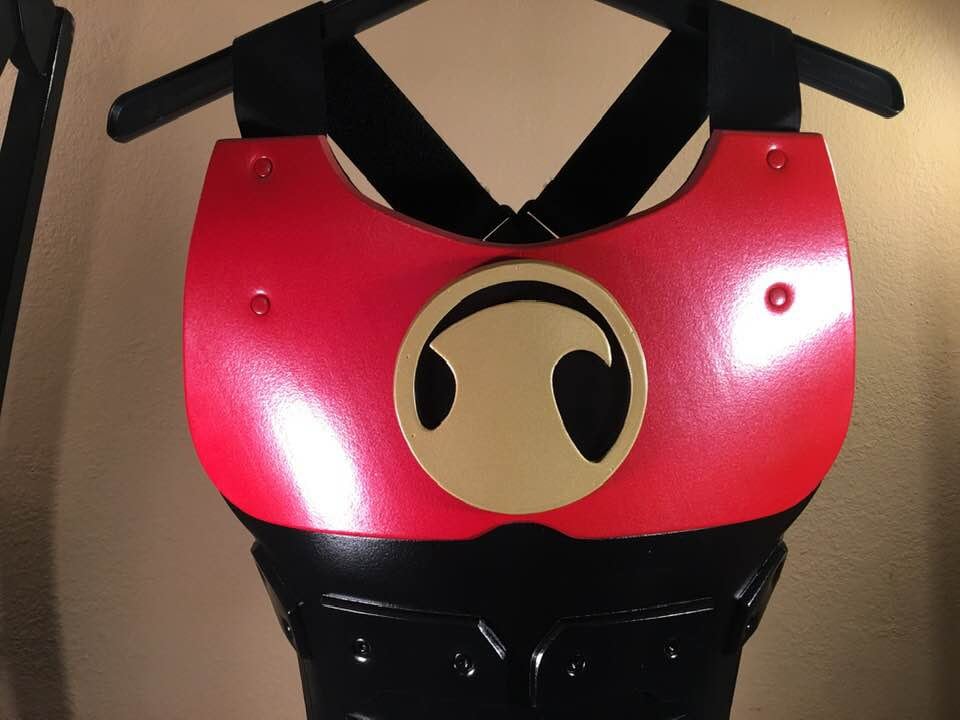 Red Robin chest armor Matte Black Crimson Red Pure Gold