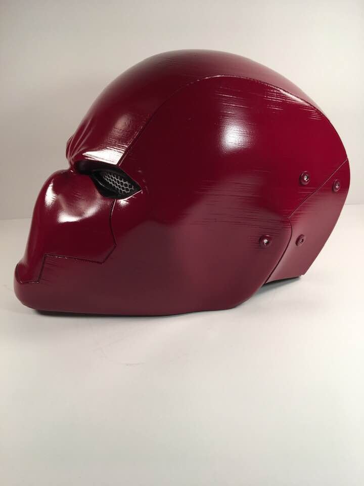 Red Hood helmet and matching chest armor Matte Black Burgundy