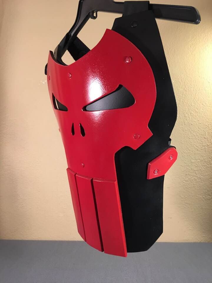 Punisher chest armor Crimson Red skull Matte Black Thunderbolts Version