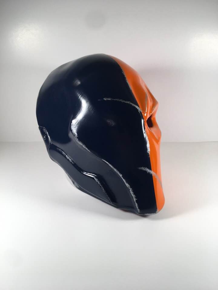 Deathstroke Arkham Origins mask & backplate Navy Blue True Orange