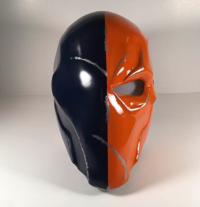 Deathstroke Arkham Origins mask & backplate Navy Blue True Orange