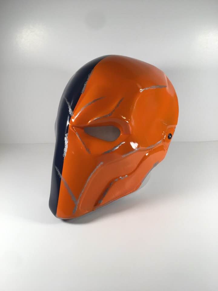 Deathstroke Arkham Origins mask & backplate Navy Blue True Orange